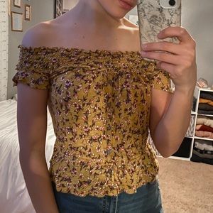 Floral Off The Shoulder Aeropostale Shirt XS